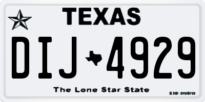 TX license plate DIJ4929