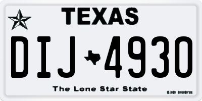 TX license plate DIJ4930