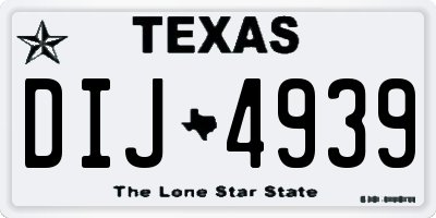 TX license plate DIJ4939
