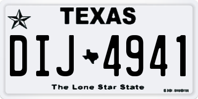 TX license plate DIJ4941