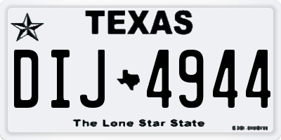 TX license plate DIJ4944