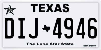 TX license plate DIJ4946