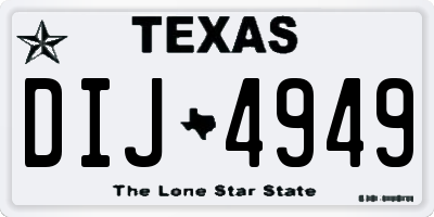 TX license plate DIJ4949