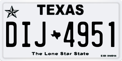 TX license plate DIJ4951