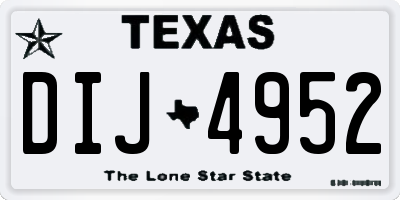 TX license plate DIJ4952