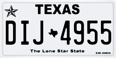 TX license plate DIJ4955
