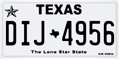 TX license plate DIJ4956