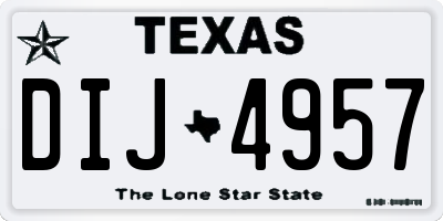 TX license plate DIJ4957