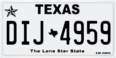 TX license plate DIJ4959