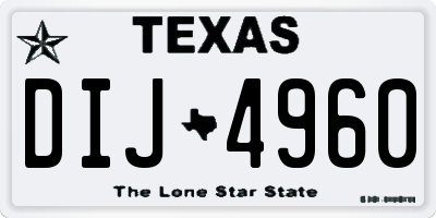 TX license plate DIJ4960