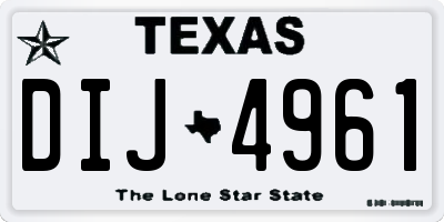 TX license plate DIJ4961