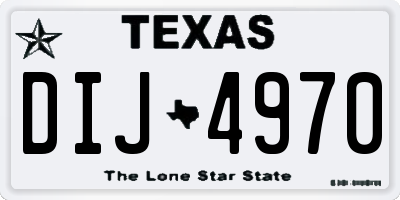TX license plate DIJ4970