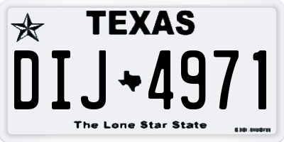 TX license plate DIJ4971