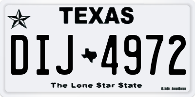 TX license plate DIJ4972