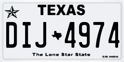 TX license plate DIJ4974