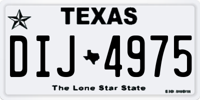 TX license plate DIJ4975