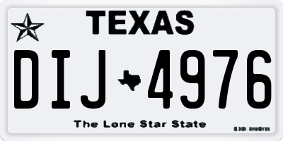 TX license plate DIJ4976