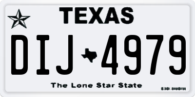 TX license plate DIJ4979