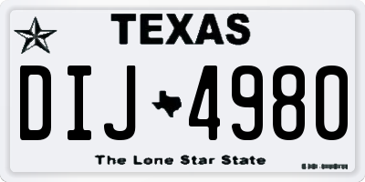 TX license plate DIJ4980