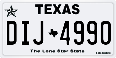 TX license plate DIJ4990