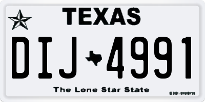 TX license plate DIJ4991