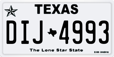 TX license plate DIJ4993