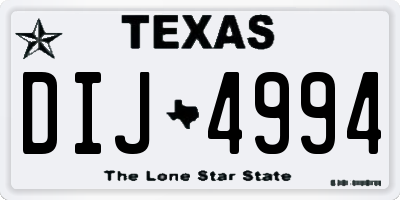 TX license plate DIJ4994