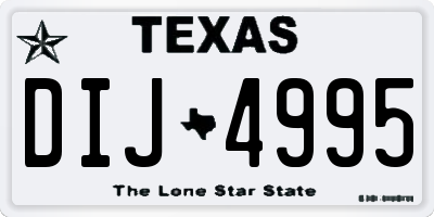 TX license plate DIJ4995