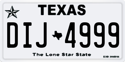 TX license plate DIJ4999