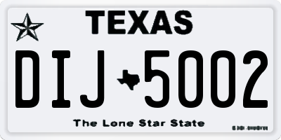 TX license plate DIJ5002