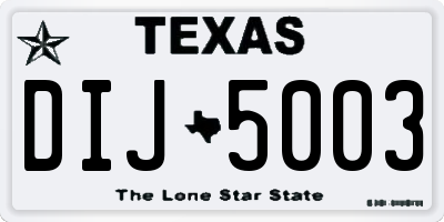 TX license plate DIJ5003