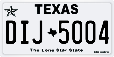 TX license plate DIJ5004