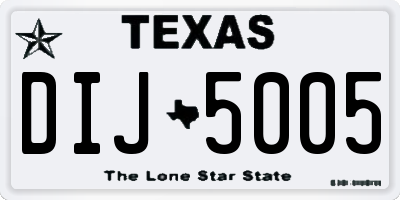 TX license plate DIJ5005