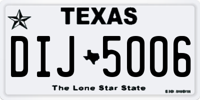 TX license plate DIJ5006