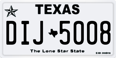 TX license plate DIJ5008