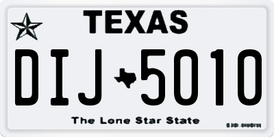 TX license plate DIJ5010