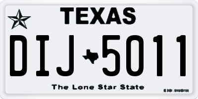 TX license plate DIJ5011