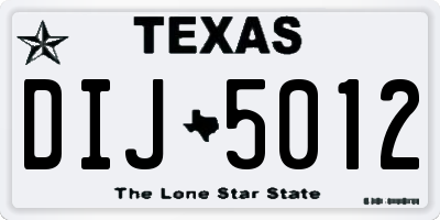 TX license plate DIJ5012