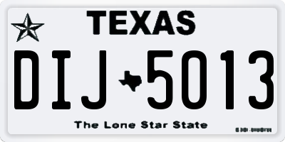 TX license plate DIJ5013