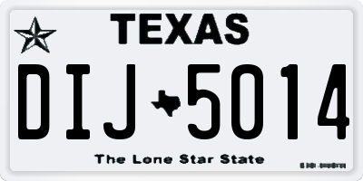 TX license plate DIJ5014