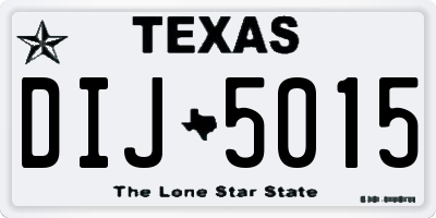 TX license plate DIJ5015