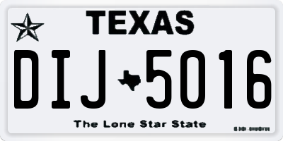 TX license plate DIJ5016