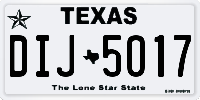 TX license plate DIJ5017