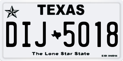 TX license plate DIJ5018