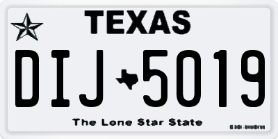 TX license plate DIJ5019