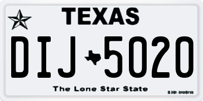 TX license plate DIJ5020
