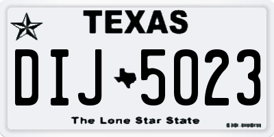 TX license plate DIJ5023
