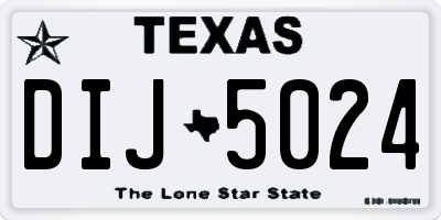 TX license plate DIJ5024