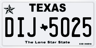 TX license plate DIJ5025