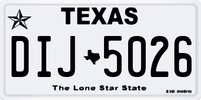 TX license plate DIJ5026